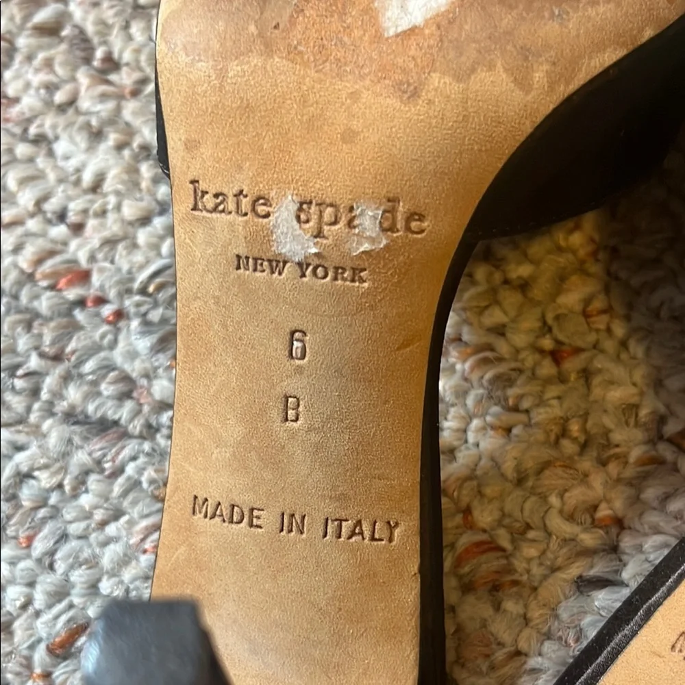 Kate Spade Dark Brown Satin Stiletto Heels with Bow Accent Size 6
